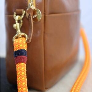 Clare V Braided Sailcord Crossbody Strap in Orange